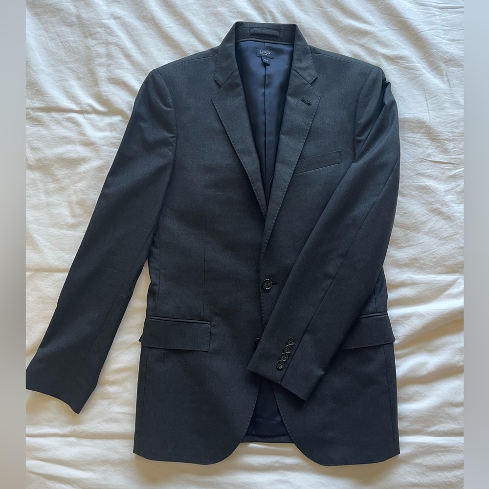 J Crew Ludlow Charcoal Jacket (matching pants in profile)
